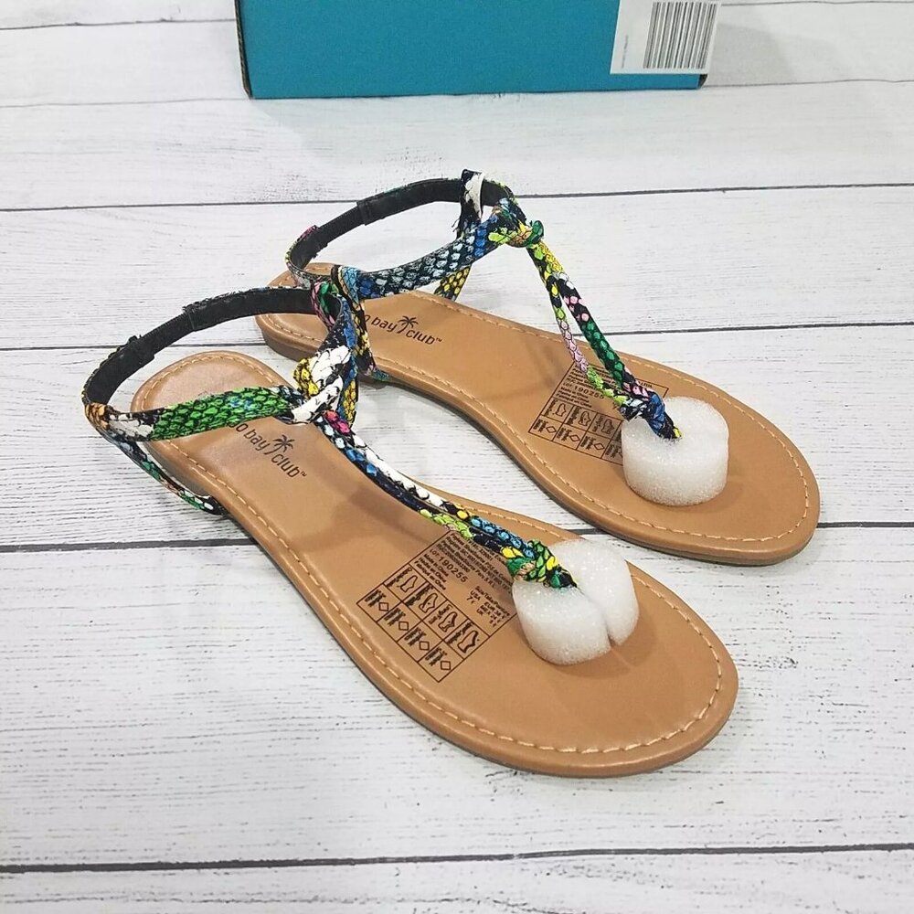 Montego Bay Club Meade Knot Thong Sandals Women's Size 7.5 - Snake